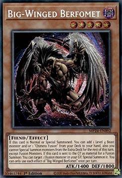 YuGiOh Big-Winged Berfomet MP24-EN092 Secret Rare Englisch Neu 1st