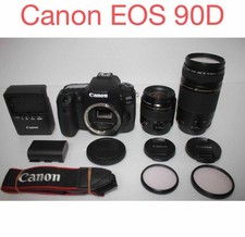 CANON EOS 90D SLR CAMERA WITH STANDARD AND TELEPHOTO DOUBLE LENS SET