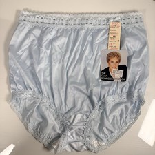 VTG NWT OLGA SECRET HUG WOMEN'S FULL CUT BRIEF PANTY POWDER BLUE LACE 873 SZ 7