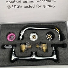 Bwe A-94253 2-Handle Wall Mount Kitchen Faucet, 8" Swivel Spout, Polished Chrome