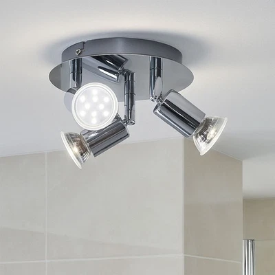 BRILONER Deckenleuchte Deckenlampe Strahler verstellbar Badezimmerlampe chrom LED D 16 cm