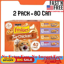 2 Pack Purina Friskies Turchicken Wet Cat Food Variety Pack, 5.5 oz Cans -40 Can