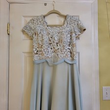 Blue Lace Custom Prom Dress Size 4