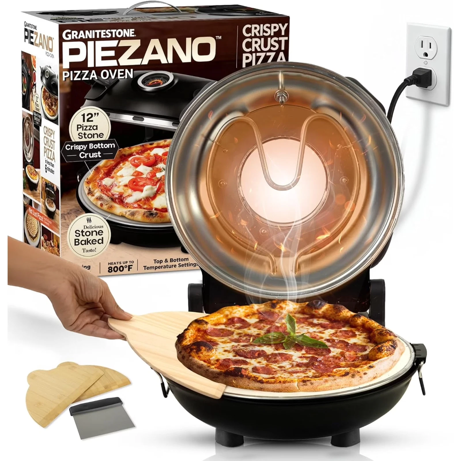 NEW GRANITESTONE PIEZANO Crispy Crust Pizza Oven Electric Pizza Indoor Oven
Opens in a new window or