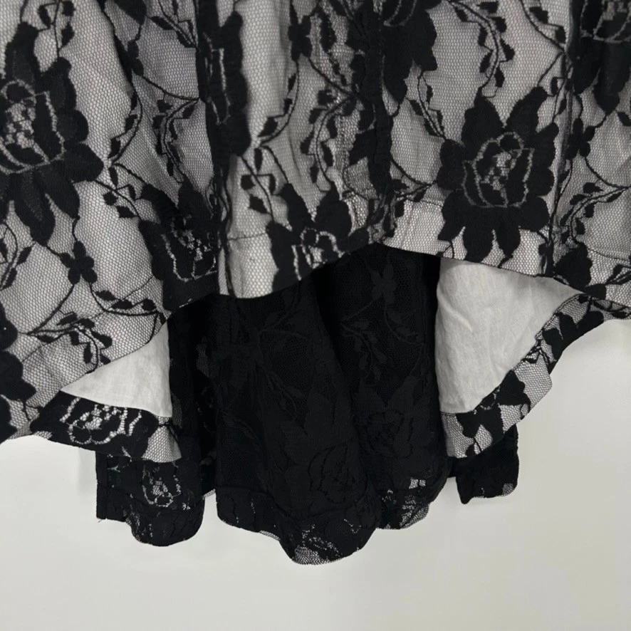 Nigel Preston Knight Blouse Womens Medium Black Lace Long Sleeve Button Front - Image 3 of 4