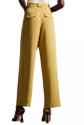 NWT Ted Baker Women Jemila Belted Wide Leg Pants 0 Khaki - Picture 2 of 16