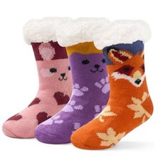 Kids Boys Fuzzy Socks Winter Warm Christmas 4-7 Years Mix Animal Claws 6310
