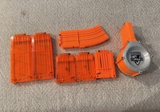 Lot Of 7 Nerf Dart Gun Ammo Magazine Clips Drum