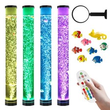 Cofiveevo Night Light Bubble Tube Lamp 3.6Ft Aquarium Equipped 16 Color Led