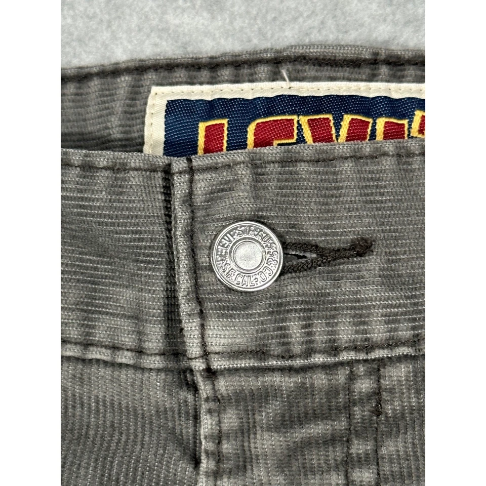 Levis 549 Low Loose Gray Corduroy Pants Mens 34x34 Charcoal Skater Baggy Y2K - Image 2 of 4