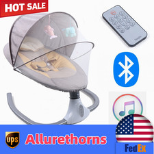 Electric Baby Swing Cradle Infant Bouncer Rocker Chair Bluetooth Music Bassinet