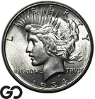 1934-D Peace Dollar, Cartwheel Luster, BU++ Tougher Date