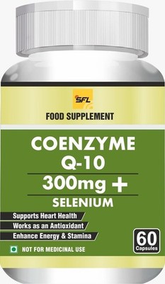 Coenzyme Q-10 300mg with Selenium Food Supplement, 60 Capsules Heart Health