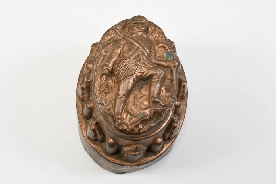 N93A07- Kupfer Backform Jäger/ Soldat 19.Jh