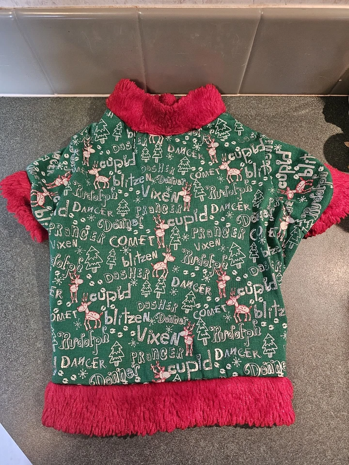 Camiseta Simply Dog Tema Navidad Reno Talla M Ropa para Mascotas Cachorro Verde Foto 2 de 4