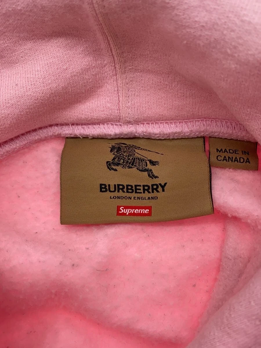 Felpa Supreme con cappuccio M cotone rosa macchiato usata