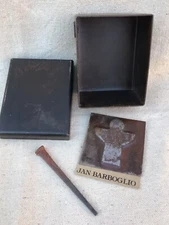 Vintage Neiman Marcus Jan Barboglio THE GIVING BOX Iron Guardian Angel With Nail