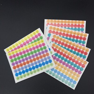 Vintage Stickers Happy Smile Face Small 6 Full Sheets 88 Per Sheet Colorful Kids