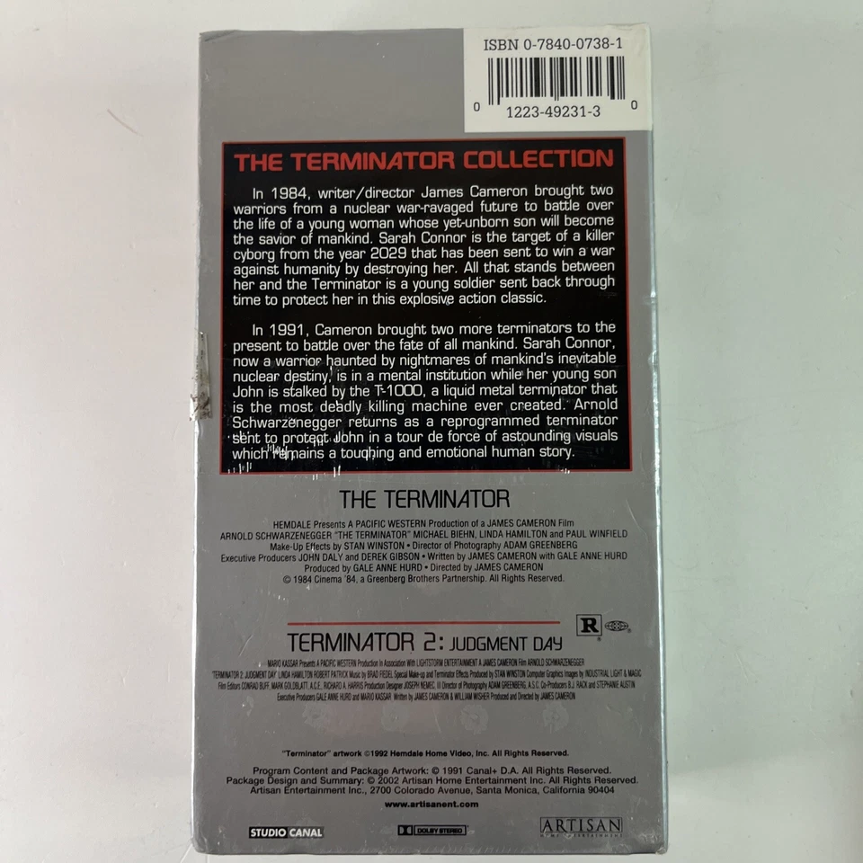 The Terminator Collection VHS Double Tapes Box Set Factory Sealed 2002 - Image 2 of 4