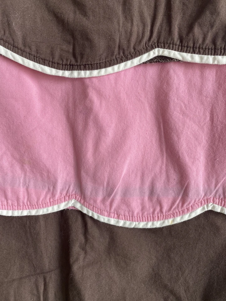 Gymboree девочек размер 3 розовый и коричневый зубчатый платье без рукавов - Изображение 3 из 4