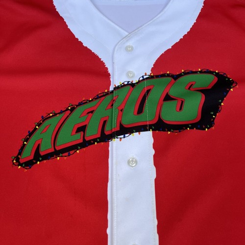 Vintage Akron Aeros Baseball Trikot Authentic Used Game Worn Christmas In July - Bild 3 von 11