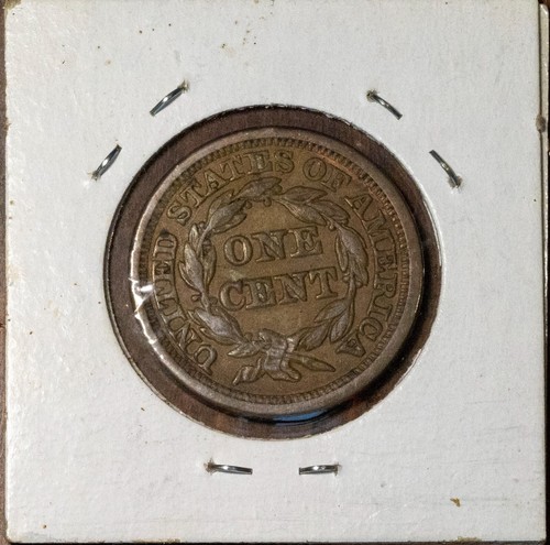 1847 1C Braided Hair Head Large Cent Nicer Circulated N39 = N 10 obv N 31 rev - Picture 2 of 2