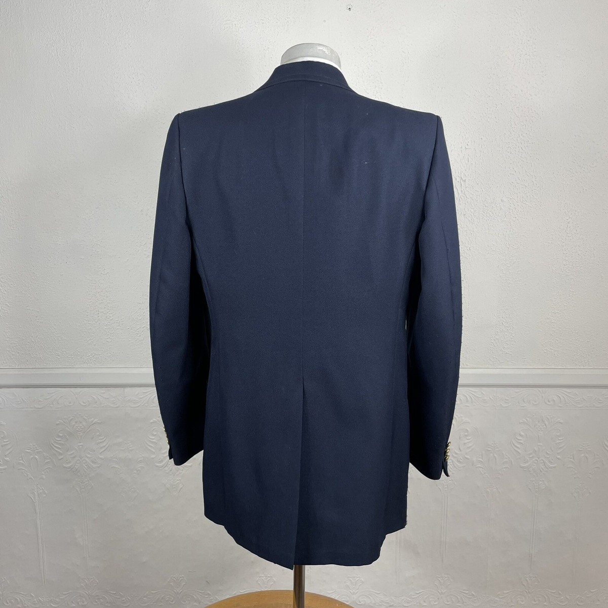 Vintage JC Penney Blazer Mens 40XL Navy Double Breasted Gold