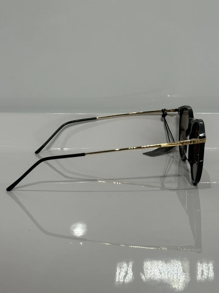 NUEVO EN CAJA Gafas de sol Calvin Klein CK22528TS 001 negras redondas acetato titanio 51 mm Foto 3 de 4