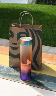 starbucks rainbow glass bottle