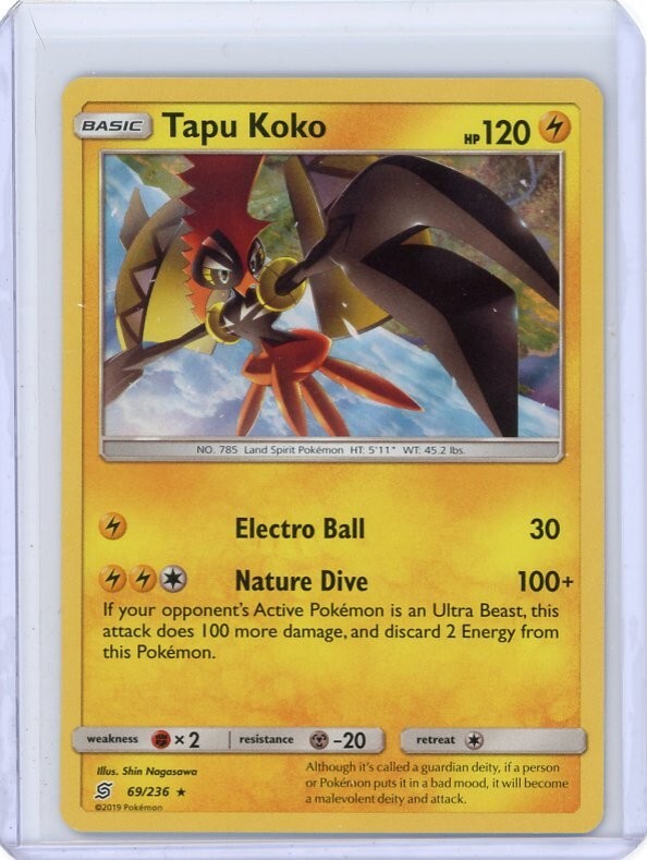 Tapu Koko 69/236 Holo Rare | 2019 S&M Unified Minds | Pokemon KR1
