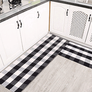 Top-Tier Black & White Checkered Runner – 2'x6' Buffalo Plaid Entry Mat - Picture 12 of 16