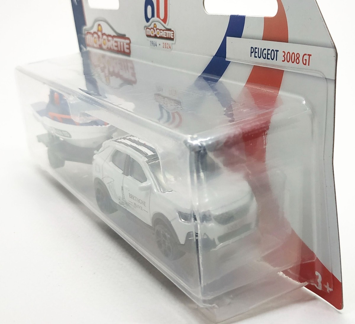 Majorette Peugeot 3008 GT French Touch White + Speed Boat 1