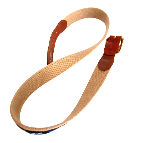 VTG Leather Man FLAG BELT Nautical SUMMER Maritime Preppy Yacht Coastal Mens 34 - Picture 11 of 12