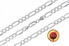 6mm 925 Italy Sterling Silver Diamond Cut FIGARO Chain Necklace or Bracelet