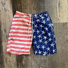 Trunks Surf Swim Co Shorts Red White Blue Swim Shorts Size S
