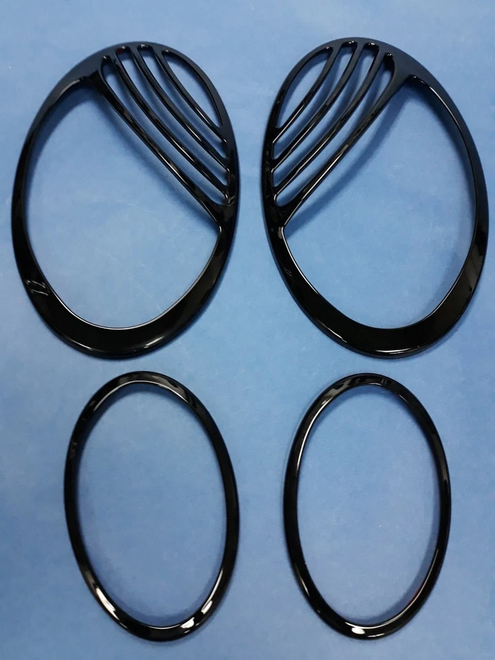4 PCS BLACK HEAD LAMP RIMS FOR 2002-2006 MERCEDES BENZ Pre-Facelift W211 E-CLASS - Image 3 of 4