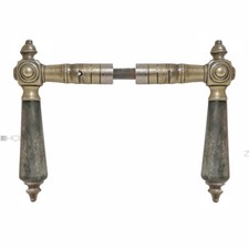 Türdrücker antik Würfel Messing vernickelt Horn Türklinken 15.1mm 8er Vk