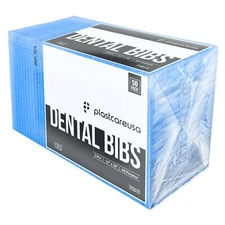 50 Cobalt Blue Disposable Dental Bibs, Tattoo Tray Nail Chair Bed Paper Covers
