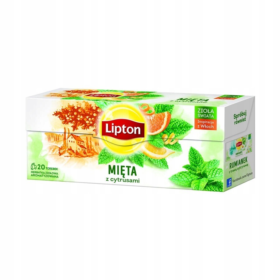 2 x Lipton Herbs of the World Tea, Mint with Citrus. Flavored