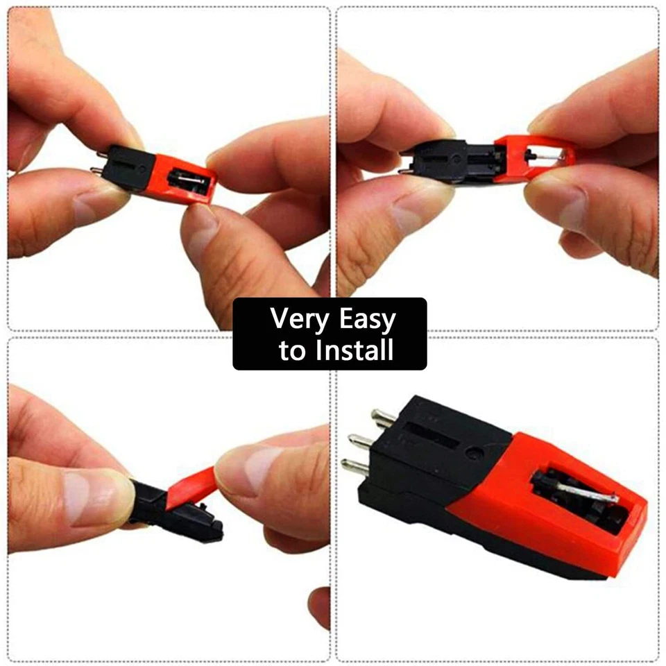 3 agujas de cartucho de repuesto Diamond para tocadiscos para fonografía Crosley EE. UU. Foto 3 de 4