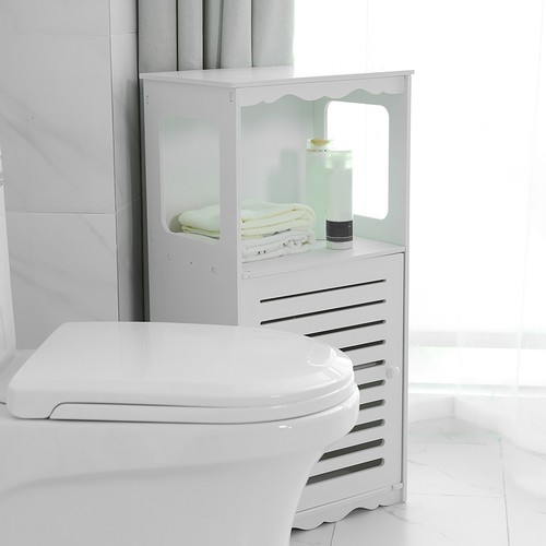 80cm Bathroom Storage Cabinet Organiser Cupboard Shelf Tall Slim Laundry Toilet - Picture 10 of 11