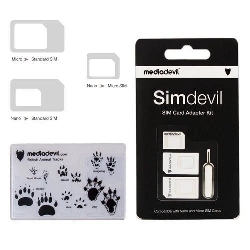 Simdevil 5-in-1 SIM card adapter kit (Nano / Micro / Standard) | MediaDevil