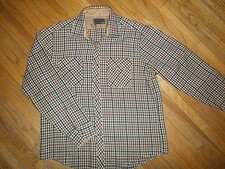 vtg SEARS SPORTSWEAR ACRYLIC FLANNEL SHIRT Plaid Grunge Lumberjack Houndstooth