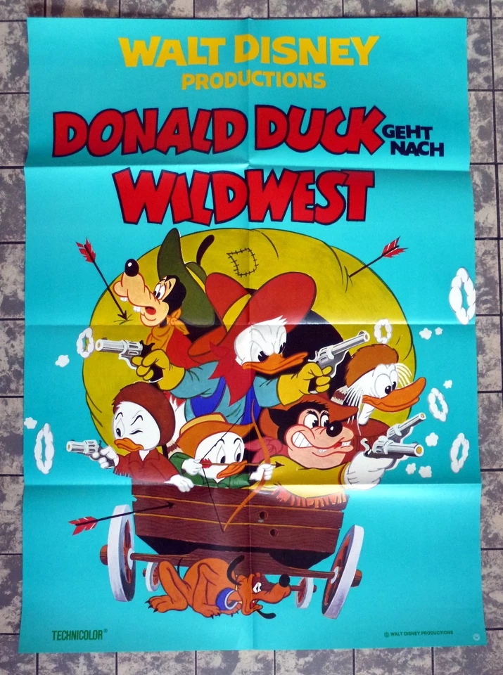WALT DISNEY * DONALD DUCK GOES WEST *  A1-Filmposter WA - German 1-Sheet -1977 - Bild 1 von 1