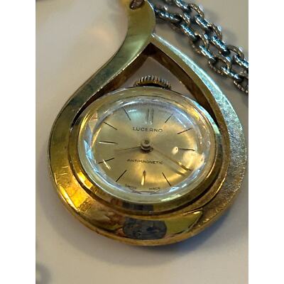 Vtg Lucerno WindUp Mechanical Pendant Watch Antimagnetic  display picture 2