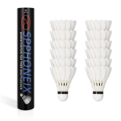 SPPHONEIX SPORT 12 Pcs SPPHONEIX Blue TOP Duck Feather Badminton Shuttlecocks Balls Speed 78