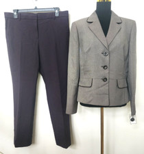 New Evan-Picone/Ann Taylor Mismatch Women's Gray/Brown 2Pc Pant Suit- Size 14
