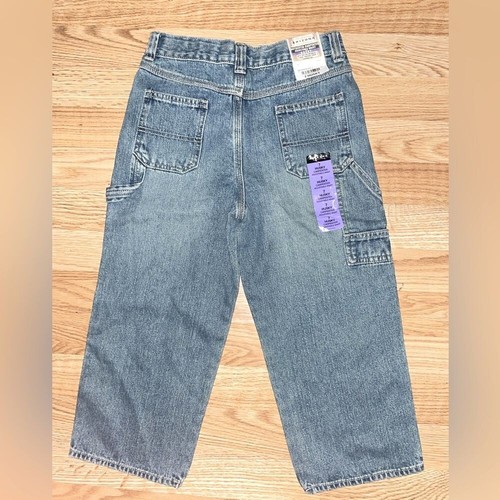 Arizona Jeans Co Carpenter Jeans Denim Boys Size 7 & 7X Husky adjustable waist - Picture 3 of 13