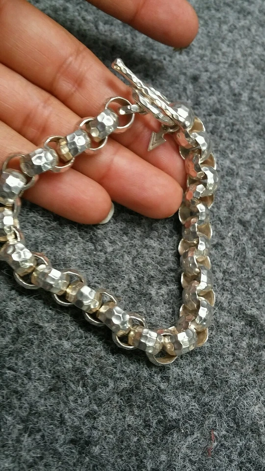 Stunning  Silpada B1610  sterling 925 textured rolo links toggle bracelet Excell - Image 3 of 4