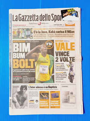 SPORT JOURNAL 17 AUGUST 2009 USAIN BOLT WORLD RECORD 100 METERS